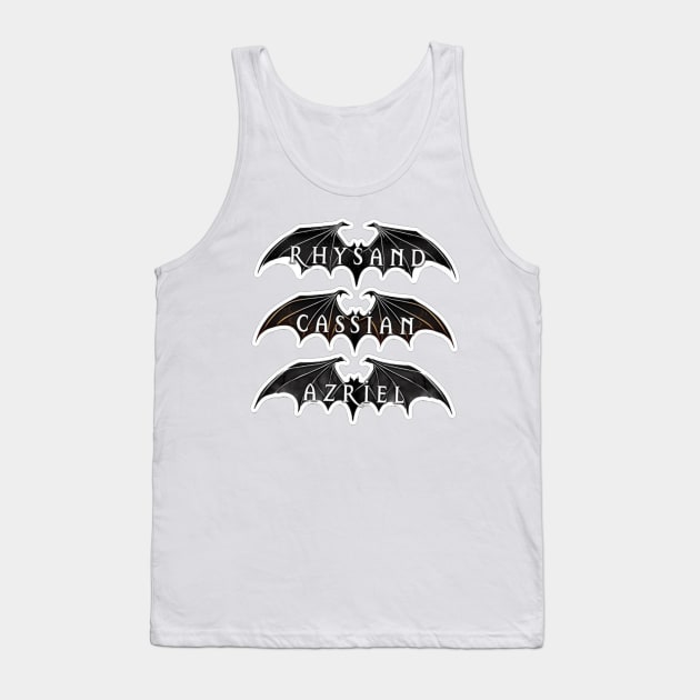 Rhysand, Cassian, Azriel Wingspan Tank Top by harjotkaursaini